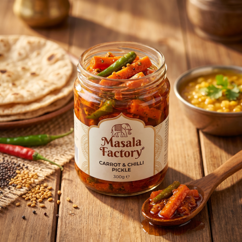 Carrot and Chilli Pickle 300g | Indian Pickles | Masala Factory
