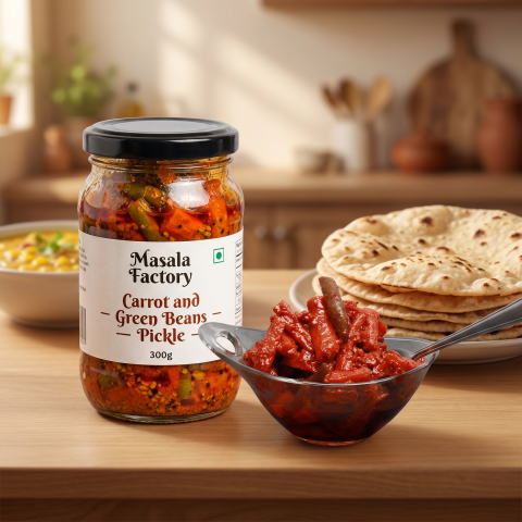 Carrot and Green Beans Pickle 300g | Indian Pickles | Masala Factory